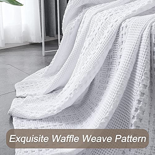 PHF 100 Cotton Waffle Weave Blanket King Size Washed Soft
