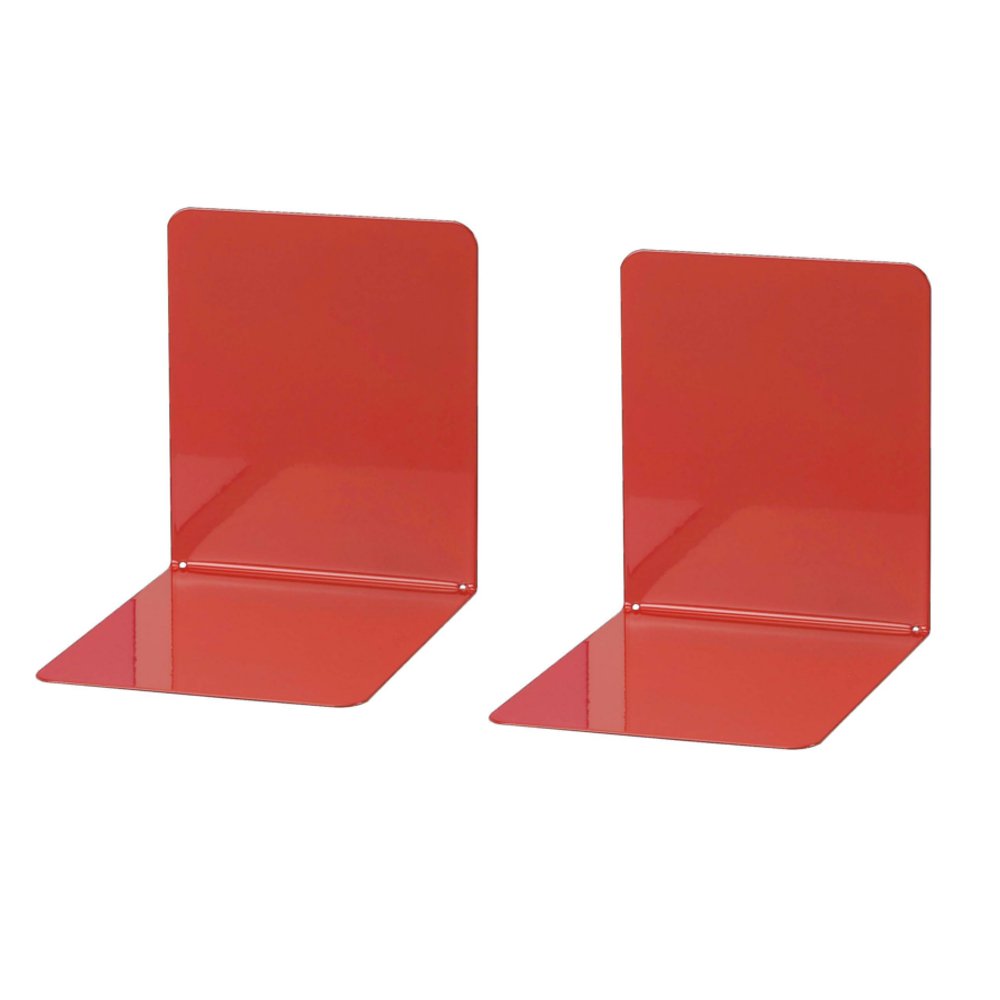 Wedo 1021102 14 x 12 x 14 cm Medium Bookend Set - Red (Pack of 2)