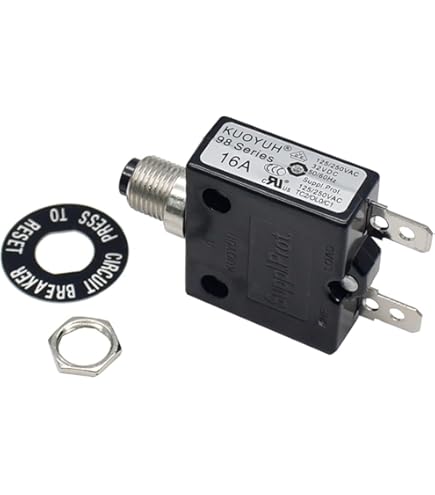 Circuit Breaker,DIYhz Thermal Overload Circuit Breaker 88 Series 7A 32V DC  125/250VAC 50/60Hz 1PC 88-17A Thermal Circuit Breaker Button Switch Single Pole Push