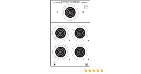 Amazon Com Official Nra Small Bore Rifle 50 Yard Target A 23 5 Printed On Official Nra Heavyweight Paper Size 14 X 24 Sports Outdoors