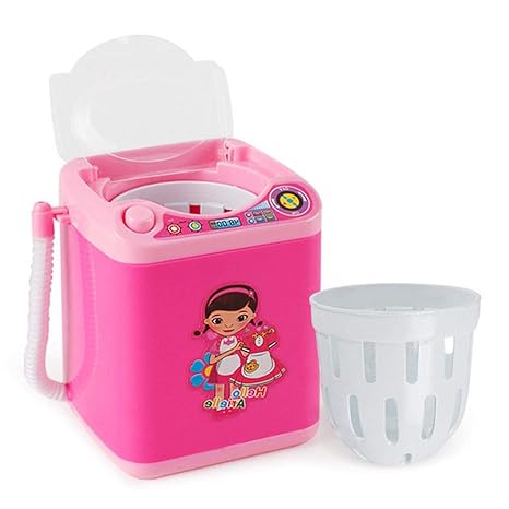 Volwco 2019 Makeup Brush Cleaner Device Mini Automatic Cleaning Washing Machine Mini Toy Dollhouse Furniture Accessories