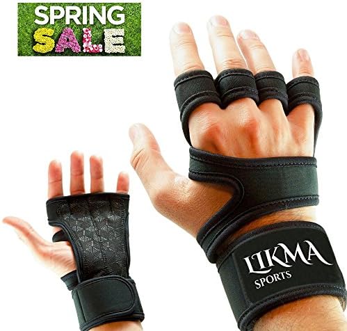 Cross Training Workout Gloves- Great Hand Protectors with Built-In Wrist Wraps - Nonslip Silicone Padding & Strong Grip - Best for Powerlifting, Crossfit, WODs, Gym& Fitness - for Men & Women - M