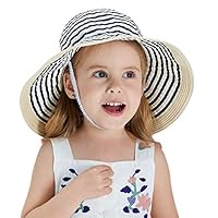 Connectyle Kids Breathable Wide Brim Sun Protection Hats Summer Foldable Beach Sun Cap for Baby Boy Navy Blue