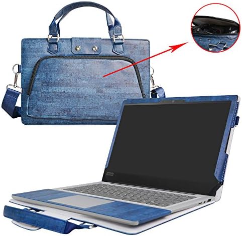 Ideapad 120S 14 Case,2 in 1 Accurately Designed Protective PU Leather Cover + Portable Carrying Bag For 14" Lenovo Ideapad 120S 14 120S-14IAP Laptop(Not fit Ideapad 120S 11.6/110/100/320/310),Blue