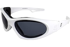 Hurricane Eyewear Category-5 White Jet Ski Water-Sport Floating Goggles with Polarized Smoke Lens Interchangeable Sunglasses to Goggles