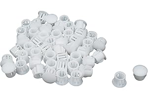 Coshar 50pcs 3/8 Inch Dia. Locking Hole Plugs Plastic Panel Hole Cover Mini Flush Type Hole Plugs, Fit for 10mm Holes, White