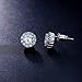 UMODE Jewelry 6mm 0.75 carat Flower Halo Cubic Zirconia CZ Diamond Post Stud Earring For Women 0.4x0.4 In