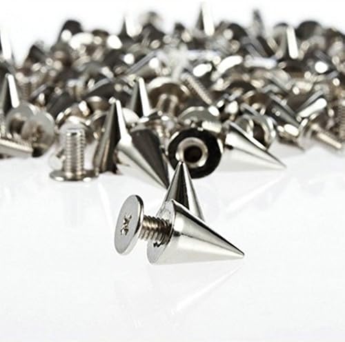 GBSTORE DIY Craft Cool Rivets Punk Silver Cone Spikes Screwback Studs 200pcs/set 9.5mm