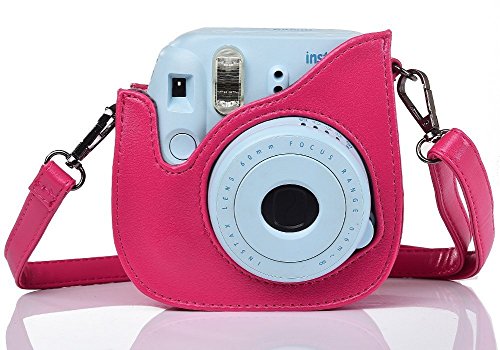 SAIKA Protective Case for Fujifilm Instax Mini 9 Instant Camera. Also Fits the Mini 8 and Mini 8+ Camera - Pomegranate Red