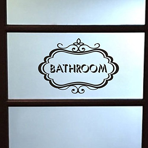 MoharWall Bathroom Door Sign Decal Restroom Glass Sticker Vinyl Wall
