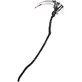 Grim Reaper Scythe Prop,Plastic Grim Reaper Staff Costume Accessories,Faux Scythe Blade Halloween Dress Up Party Black
