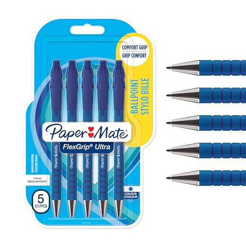 Flexgrip Ultra bolígrafo retráctil | punta mediana (1,0 mm) | azul | paquete de 5