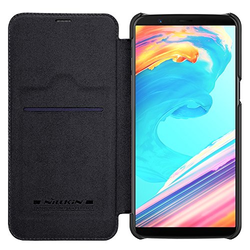 Nillkin Qin Series Royal Leather Flip Case Cover Case for Oneplus 5t (BLACK)