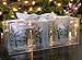 Holiday Votive Tealight Candle Holders Trees and Snow with Three Flameless Flickering LED Candles Included