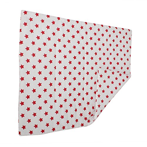 Bacati Stars Muslin 4 Piece Toddler Bedding Set, Red