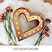 Bright Zeal 12 Inch Large Bronze LED Light Up Heart Marquee Heart with Lights and Timer - Lighted Heart Wall Decorations For Living Room - Outdoor Heart Light Up Sign Wedding Decorations For Tables