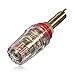 Facmogu 4PCS Black & Red Heavy Duty 5-Way Binding Post Banana Jacks 4mm, 24K Gold Plated Sold Brass Insulated Binding Post Banana Plugs, Speaker Amplifier Bindling Post Terminals - Long