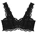 Alpinia Wireless Bras Comfortable Floral Lace Sexy Lingerie for Women Classic Black,size L: 38A, 38B, 36C, 36D, 36DD, 36DDD,Classic Black,Large