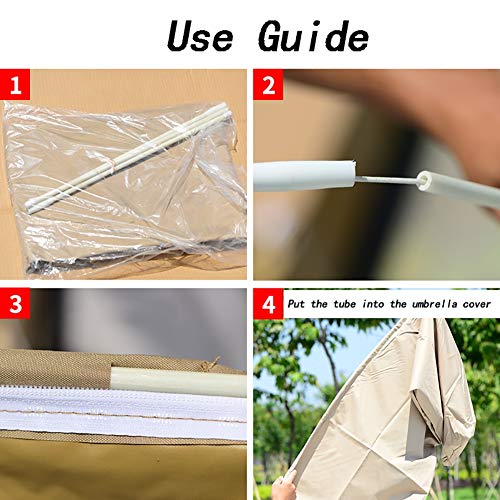GUOWEI Garden Rattan Furniture Cover Patio Sun Umbrella Pole-Shape Dust-Proof Sunscreen Outdoor (Color : Khaki, Size : 224x52cm) - Thumbnail 2