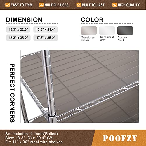 Poofzy Heavy Duty Wire Shelf Liner 14 x 30 Inch, Non Adhesive Shelf