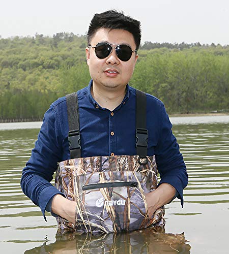 NEYGU Chest Waders Waterproof Breathable Fishing Wader Camo Hunting Pants, XXL