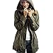 Vedem Women's Hooded Drawstring Military Jacket Parka Coat Army Green (M)