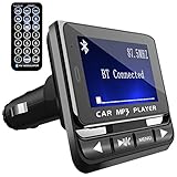 FM Transmitter, Tohayie Bluetooth Wireless Radio Adapter Audio Receiver Stereo Music Tuner Modulator Car Kit with USB Charger, Remote Control, Black