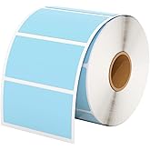 MUNBYN 2.25"x1.25" Thermal Sticker Labels, Blue Self-Adhesive Barcode Label Paper for Direct Thermal Printer and Business, Multi-Purpose Rectangle Address Shipping Mailing Stickers,1000 Sheets/Roll