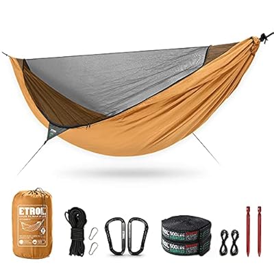 ETROL Camping Hammocks - 2 in 1 Portable Hammock with Mosquito Net,Lightweight Double Hammock for Outdoor,Indoor,Travel… 51Q41UZ4I S