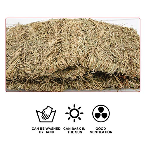 MYFAMIREA Grass House for Rabbits, Natural Foldable Hand Woven Seagrass