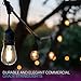 Monond PDTXCLS 48 FT LED Weatherproof Outdoor String Lights by Proxy Lighting - 15 Hanging Sockets - Perfect Patio Bistro Lights - 2 Watt Dimmable LED Bulbs Included