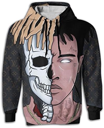 ASDFASDGZX Man Digital Print LIL-Peep Casual Cotton Pockets Design Pullover Small