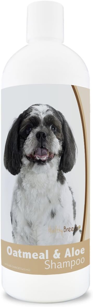 Healthy Breeds Aloe & Oatmeal Dog Shampoo for Shih-Poo - Over 200 Breeds - 16 oz - Mild & Gentle for Sensitive Skin - Hypoallergenic Formula & pH Balanced