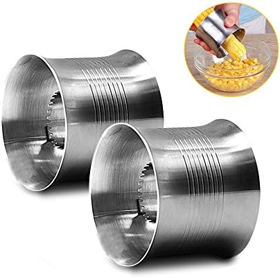 Sunnyac Kitchenware Stainless Steel Household Corn Cutter Cob Corn Stripper, Sharp Corn Peeler Stripper One-Step Cob Remover - Quick Kitchen Helper (2 Packs)