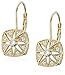 Amazon Collection Sterling Silver-Plated Cubic Zirconia Round Leverback Dangle Earrings