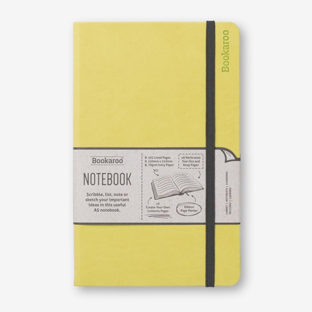IF Bookaroo Notebook A5 Journal - Lime, 192 Pages, Faux leather