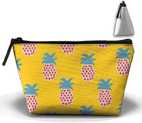 Colorful Pinapples Travel Makeup Handbag Portable Pouch Bag Toiletry Bag With Zipper And Hanging Hook