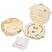 Antner Baby Tooth Box Wooden Deciduous Souvenir Case Teeth Fairy Keepsake Organizer for Girl
