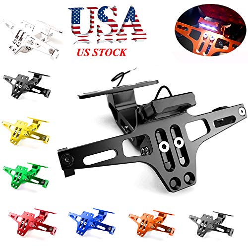 Universal Motorcycle Accessories CNC Adjustable License Plate Holder Fender Eliminator Bracket For Honda KTM Yamaha Suzuki Ducati Bmw