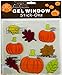 Pumpkins Jack-o-Lanterns and Fall Leaves Gel Window Clings