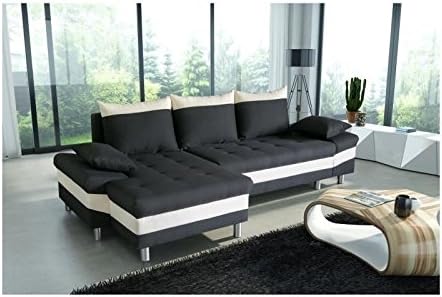 Tendencio Canape D Angle Convertible Punto Noir Et Blanc Amazon