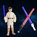 Lightsaber Costume Kit LED Laser Sword Set Star Space War Warrior Fighter Kid’s Hero Role Play for Cosplay Fun, Includes Toy Mask, Darts Weapon, Swords and Hooded Capes Costume - 10 PCs