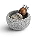CHARMMAN Shaving Bowl for Men, Natural Granite Stone, Keep Warm Better, Easier to Lather, Exquisite Works of Shave Art（Snowflake Color）