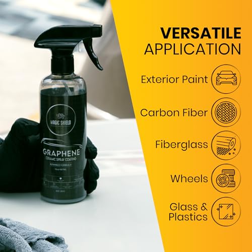 Graphene Ceramic Coating for Cars - High Protection 3 in 1 Spray, Recubrimiento 10h - Tratamiento Ceramico Automotriz con Grafeno Para Maxima Proteccion de Pintura y Brillo en Coches, Motos