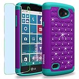 LG Lancet / VW820 Case, INNOVAA Fashion Studded Rhinestone Armor Case W/ Free Screen Protector & Touch Screen Stylus Pen - Purple