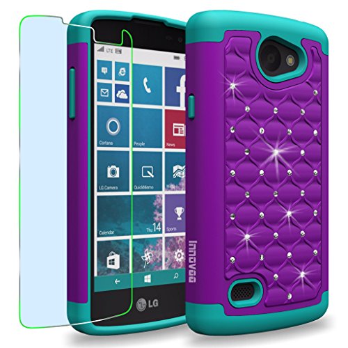 LG Lancet / VW820 Case, INNOVAA Fashion Studded Rhinestone Armor Case W/ Free Screen Protector & Touch Screen Stylus Pen - Purple