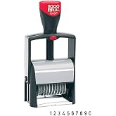 Cosco&reg; 2000 Plus&reg; Self-Inking Numbering Stamp, 10-Number Bands, 3/16" x 1 5/8", Black Ink