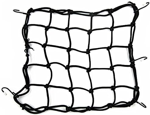 CBQT 15"x 15" Bag Baggage Cargo Net 6 Hooks Bungee Motorbike Motorcycle Helmet Storage Sacchettino Carrier (Black)
