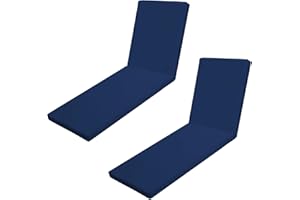 Iheqard Outdoor Chaise Lounge Cushions for Patio, 71"x22"x3" Lounge Chair Cushions Set of 2, Waterproof Replacement Seat Cush