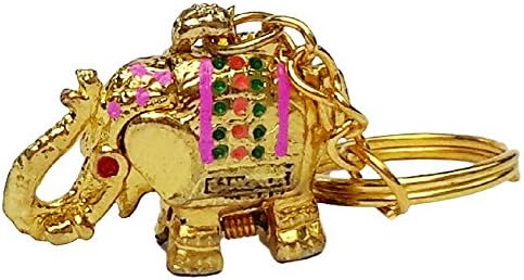 Cute Elephant Key chain with Chamber Charm Locket Gold Pink